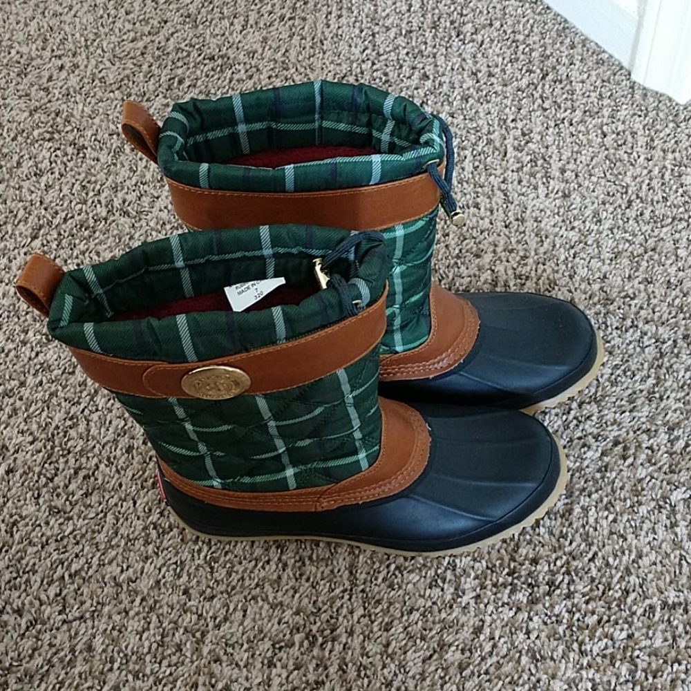 Tommy Hilfiger Women's Arcadia green plaid boots